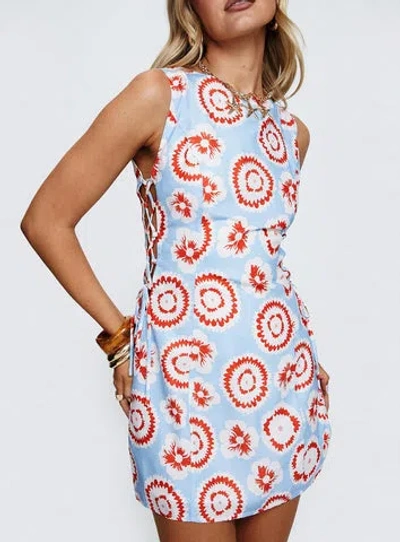 Princess Polly Earlie Mini Dress In Blue / Red