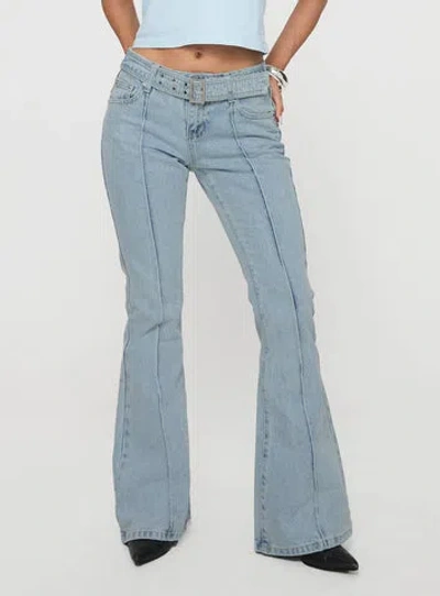 Princess Polly Echovalley Low Rise Jeans In Blue