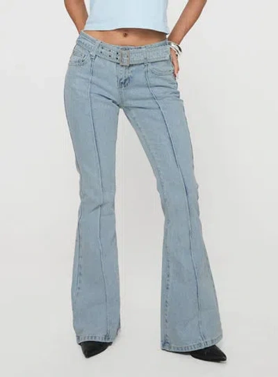 Princess Polly Echovalley Low Rise Jeans In Light Blue