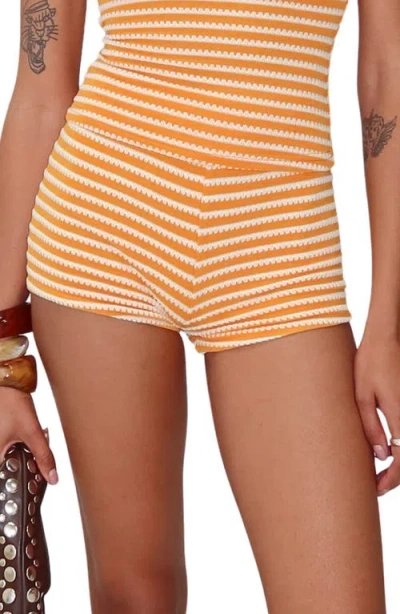 Princess Polly Edamame Knit Micro Shorts In Orange