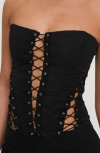 Princess Polly Eden Lace-up Strapless Corset In Black