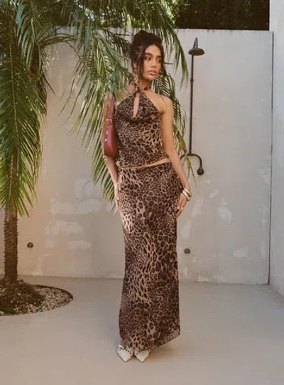 Princess Polly Eleganza Maxi Skirt In Leopard