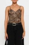 Princess Polly Elixia Leopard Print Bodysuit In Brown