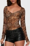 Princess Polly Elixia Leopard Print Long Sleeve Bodysuit