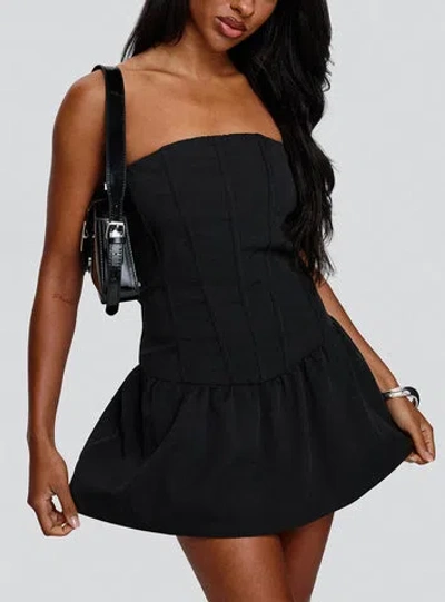 Princess Polly Elizar Strapless Mini Dress In Black