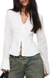 Princess Polly Elowenn Long Sleeve Button-up Shirt In White