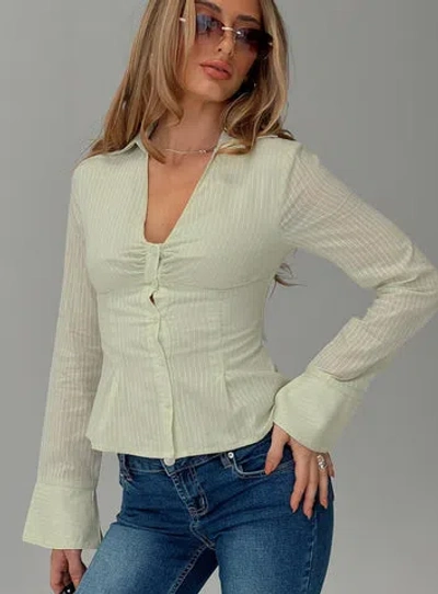 Princess Polly Elowenn Long Sleeve Top In Green