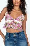 Princess Polly Emilee Floral Print Crop Camisole In Pink