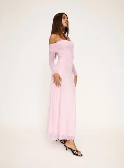 Princess Polly Emorissa Off Shoulder Long Sleeve Maxi Dress In Red