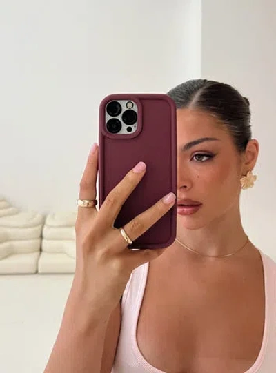 Princess Polly Emory Iphone Case In Burgundy