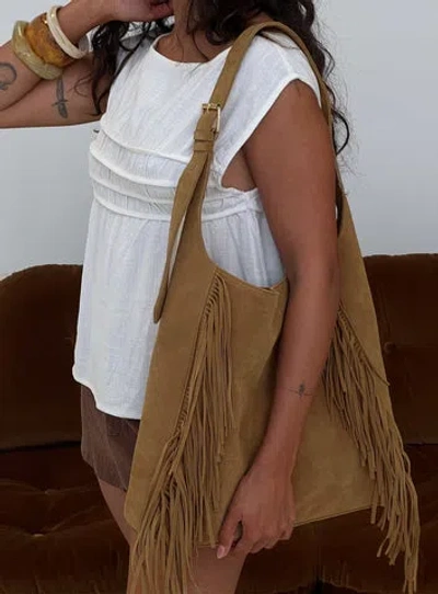 Princess Polly Endless Nights Tassel Faux Suede Shoulder Bag In Brown