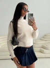 Princess Polly Enrica Funnel Neck Knit Sweater In Cream