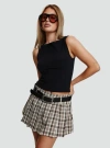 Princess Polly Envision Pleat Mini Skirt In Brown Multi
