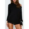 Princess Polly Esenia Eyelet One-shoulder Sweater In Black