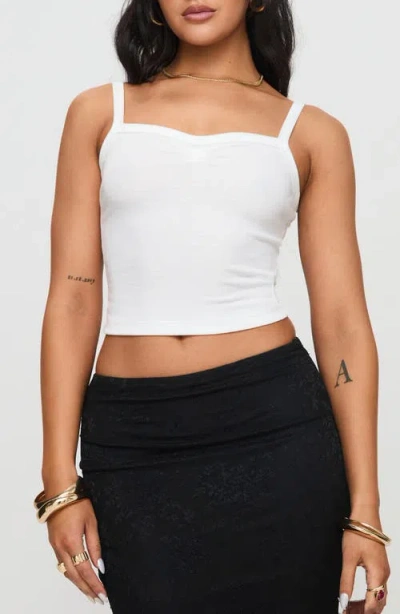 Princess Polly Essential Rib Camisole In White