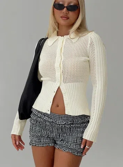 Princess Polly Ethanne Knit Cardigan In Cream