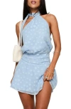 Princess Polly Eurythmic Scarf Halter Mini Dress In Blue
