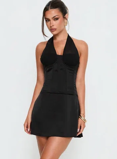 Princess Polly Evalana Halter Corset Mini Dress In Black