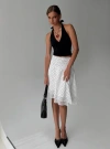 Princess Polly Evanescence Asymmetrical Midi Skirt In White / Polka Dot