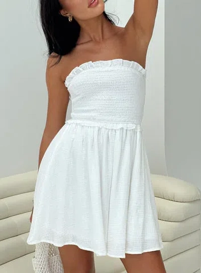 Princess Polly Evangelos Strapless Mini Dress In White