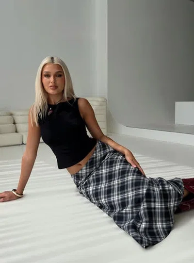 Princess Polly Everlie Low Waist Maxi Skirt In Check Multi