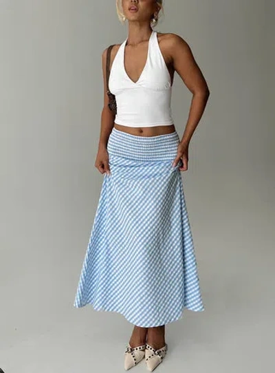Princess Polly Every Girl Shirred Maxi Skirt In Blue