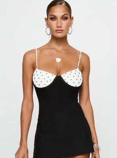 Princess Polly Evette Bodysuit In Black / White