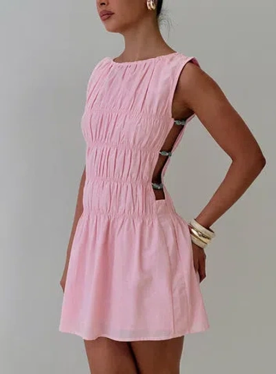 Princess Polly Evony Shirred Mini Dress In Pink
