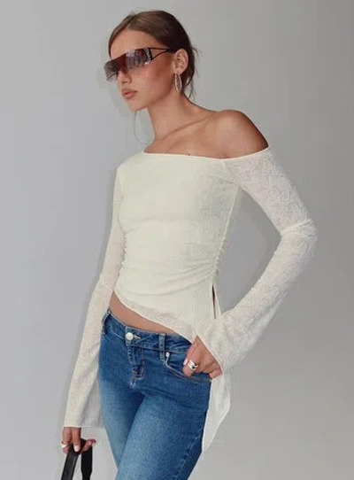 Princess Polly Face Card Long Sleeve Top In Cream
