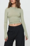 Princess Polly Farro Long Sleeve Top In Green