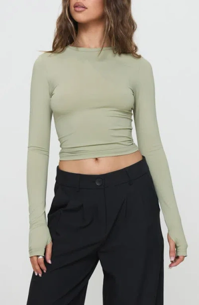 Princess Polly Farro Long Sleeve Top In Green