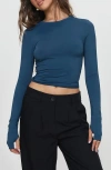 Princess Polly Farro Long Sleeve Top In Navy
