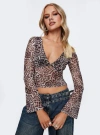 Princess Polly Fast Times Long Sleeve Top In Leopard
