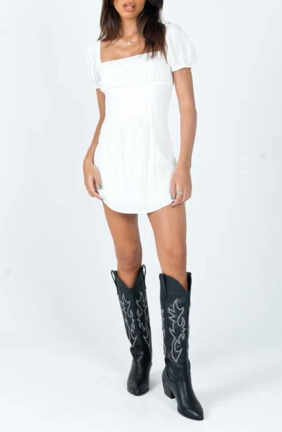 Princess Polly Fauci Lace-up Minidress In White