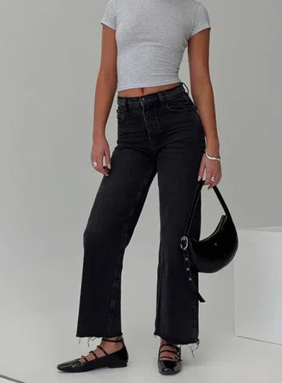 Princess Polly Fawcett Jeans In Washed Black