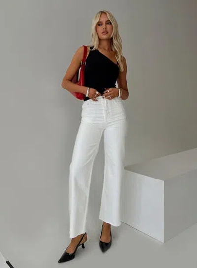 Princess Polly Fawcett Jeans White