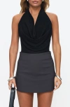 Princess Polly Feel The Rush Plunge Cowl Neck Halter Bodysuit
