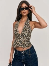 Princess Polly Feel This Way Wrap Top In Leopard