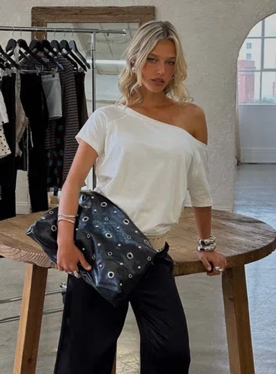 Princess Polly Find Your Love Eyelet Detail Shoulder Bag In Black