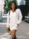 Princess Polly Fine Line Long Sleeve Knit Mini Dress In White