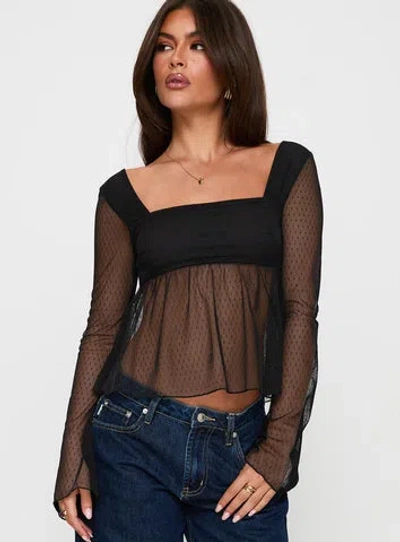 Princess Polly Fiorello Long Sleeve Top In Black