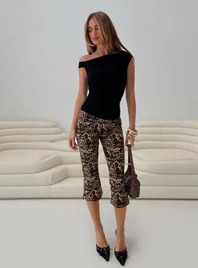Princess Polly Firecracker Capri Pants In Leopard