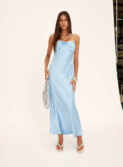 Princess Polly Fireproof Halter Maxi Dress In Blue