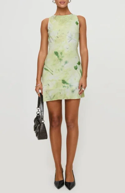 Princess Polly Floral Sleeveless Minidress In Green