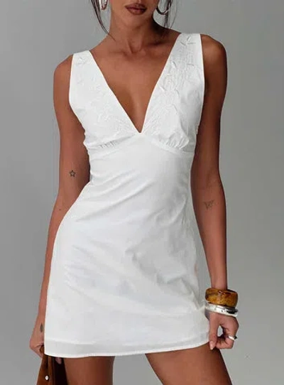 Princess Polly Florien Broderie Mini Dress In White