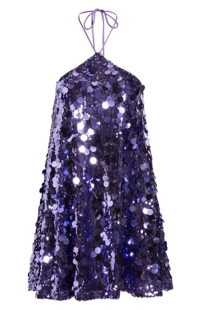 Princess Polly Fluorescent Paillette Minidress In Purple