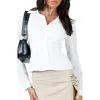 Princess Polly Fogler Cotton Button-up Shirt In White