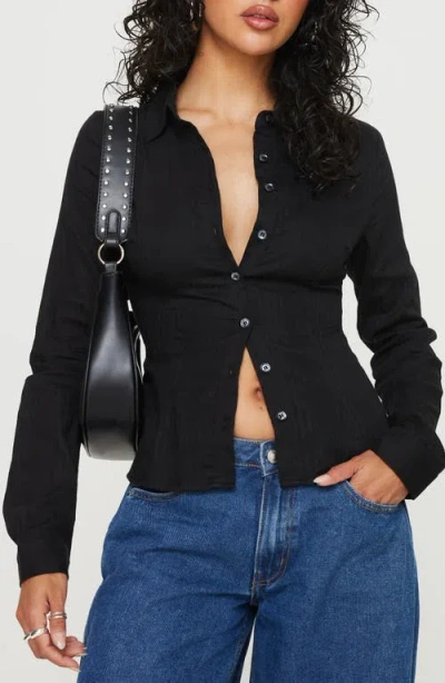 Princess Polly Fogler Shirt In Black