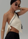 Princess Polly Frankle Top In Cream/black