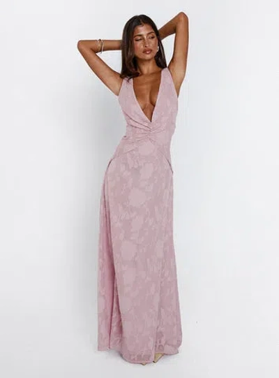 Princess Polly Frederica Plunge Burnout Maxi Dress In Mauve